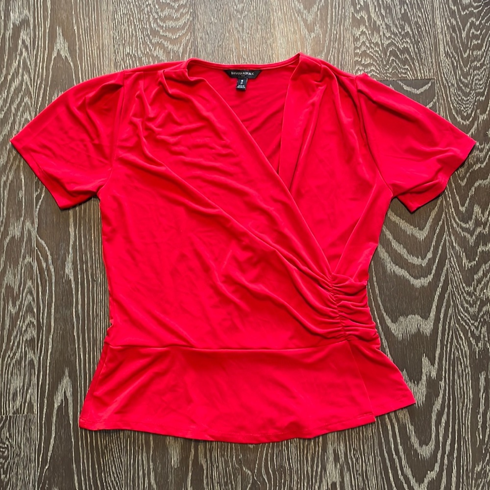 Banana Republic Size S Red wrap top